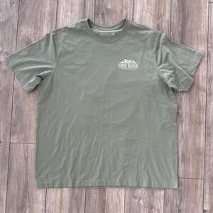 Eddie Bauer Mens T Shirt Mt Rainier National Park Graphic Tee Size 2XL Green